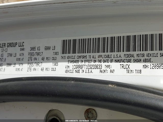 Продажа на аукционе авто 2014 Ram 1500 Express/tradesman, vin: 1C6RR6FT1ES233633, номер лота: 44603879
