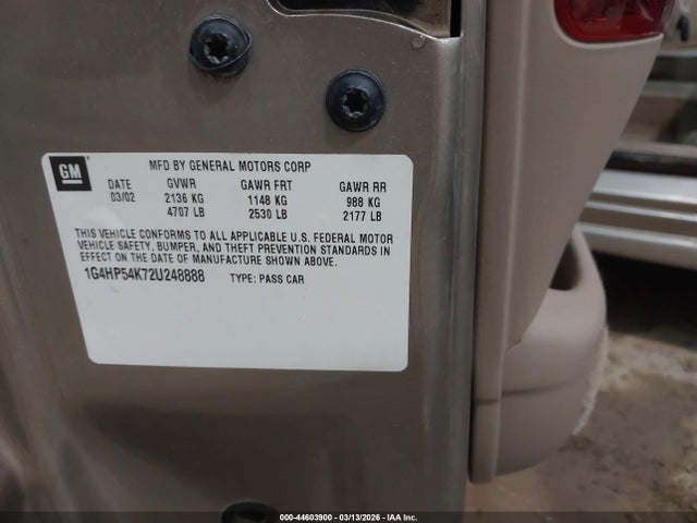 44603900 :رقم المزاد ، 1G4HP54K72U248888 vin ، 2002 Buick Lesabre Custom مزاد بيع