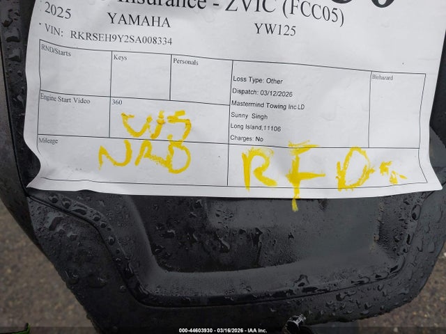 Yamaha YW125 2025 RKRSEH9Y2SA008334 Image 14