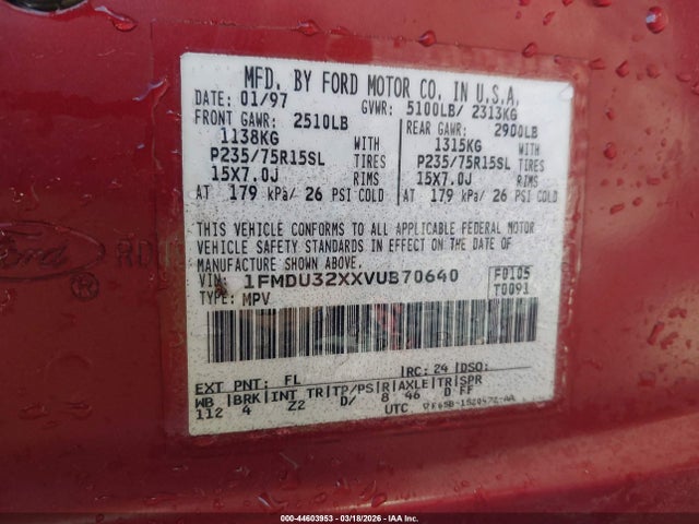 1997 FORD EXPLORER 1FMDU32XXVUB70640 Photo 8