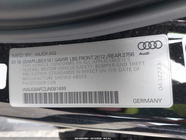 2018 AUDI A6 WAUG8AFC2JN081499 Photo 8