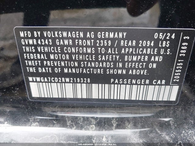 WVWGA7CD2RW219328 Volkswagen Golf Gti 2.0t S