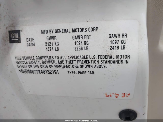 2004 CADILLAC CTS 1G6DM577X40182191 Photo 8