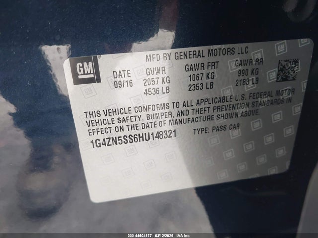 Aukcja sprzedaży 2017 Buick Lacrosse Preferred, vin: 1G4ZN5SS6HU148321, numer aukcji: 44604177