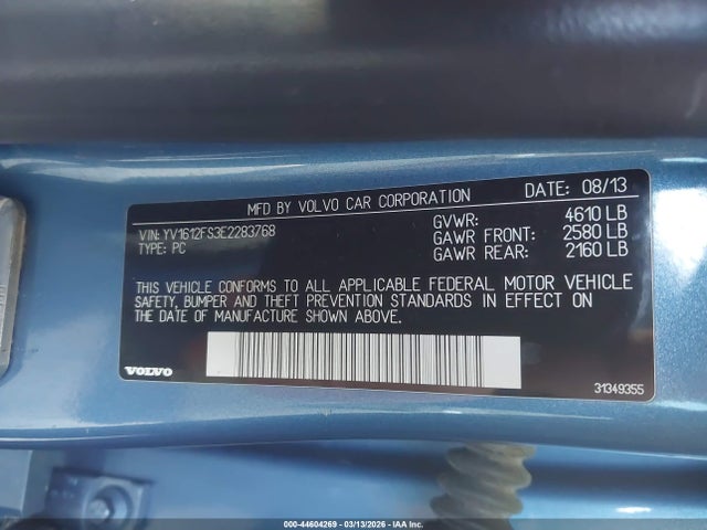 YV1612FS3E2283768 Volvo S60 T5