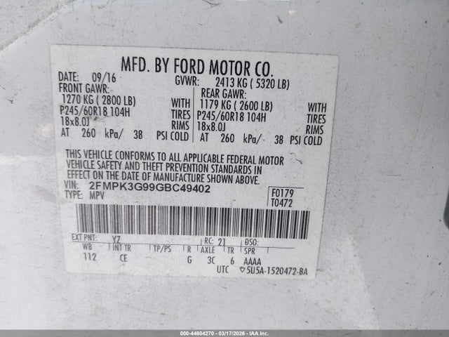 2016 FORD EDGE 2FMPK3G99GBC49402 Photo 8