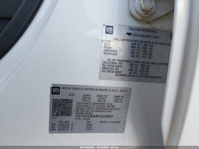 3GTUUGE84PG133847 GMC Sierra 1500 4wd Short Box Denali