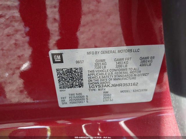 2017 CADILLAC ESCALADE 1GYS3AKJ6HR353162 Photo 8