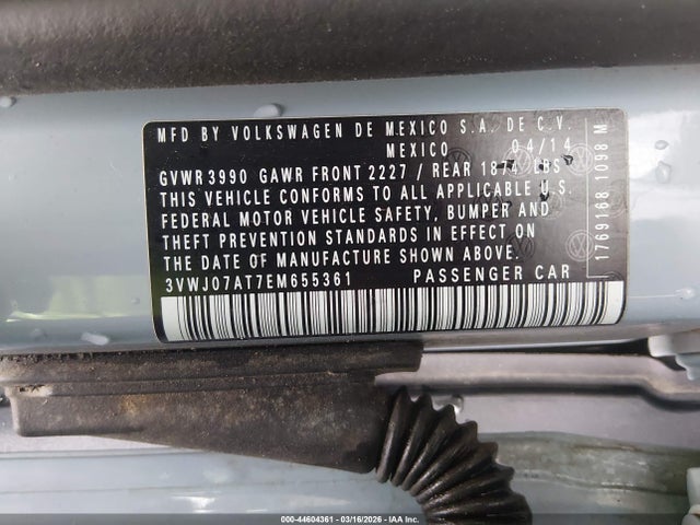 2014 VOLKSWAGEN BEETLE 3VWJ07AT7EM655361 Photo 8