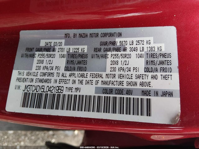 2020 MAZDA CX-9 JM3TCADY5L0421959 Photo 8