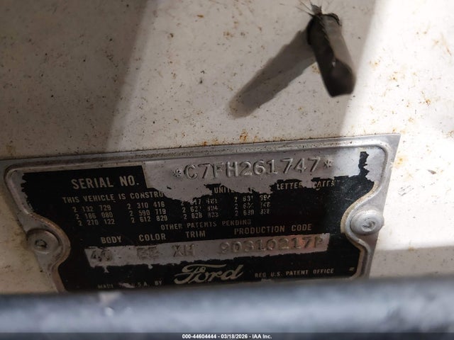 Aukcja sprzedaży 1957 Ford Thunderbird, vin: C7FH261747, numer aukcji: 44604444