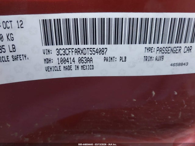 2013 FIAT 500 3C3CFFARXDT554087 Photo 8
