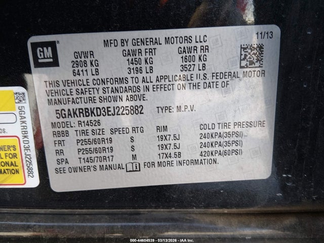 Продажа на аукционе авто 2014 Buick Enclave Leather, vin: 5GAKRBKD3EJ225882, номер лота: 44604539