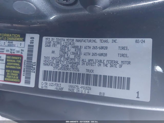 2024 TOYOTA TUNDRA 5TFLA5DB2RX175356 Photo 8