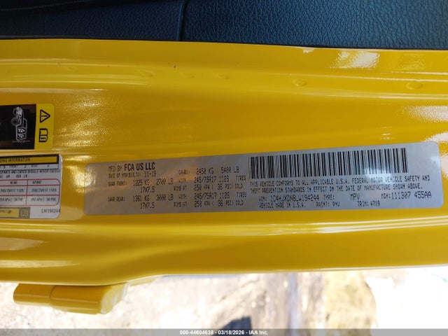 2020 Jeep Wrangler Unlimited Sport S 4x4 მანქანა იყიდება აუქციონზე, vin: 1C4HJXDN8LW194244, აუქციონის ნომერი: 44604638