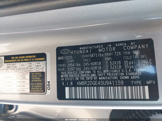 KM8R2DGE4SU941159 Hyundai Palisade Sel