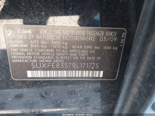 2009 BMW X5 5UXFE83579L171775 Photo 8
