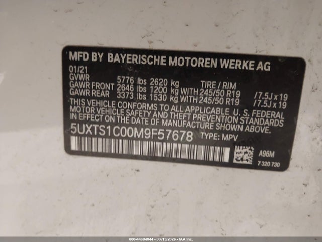 BMW X3 Phev Xdrive30e 2021 5UXTS1C00M9F57678 Image 9