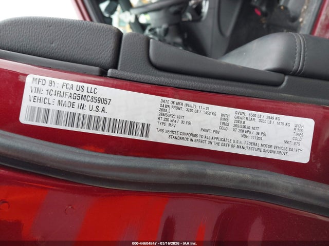 2021 JEEP GRAND CHEROKEE 1C4RJFAG5MC859057 Photo 8