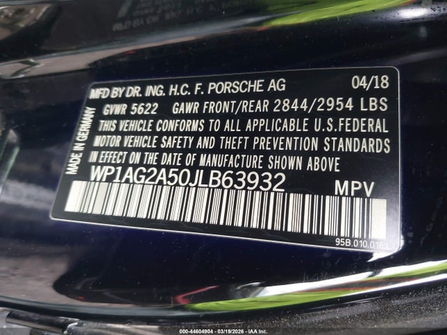 2018 PORSCHE MACAN WP1AG2A50JLB63932 Photo 8