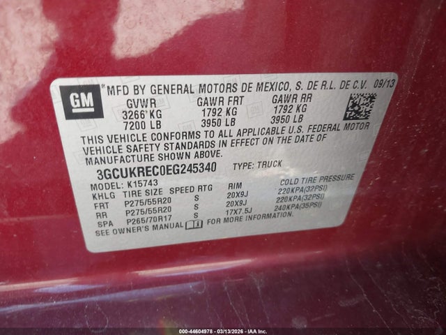 3GCUKREC0EG245340 Chevrolet Silverado 1500 1lt