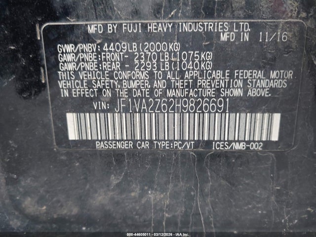 2017 SUBARU WRX STI JF1VA2Z62H9826691 Photo 8