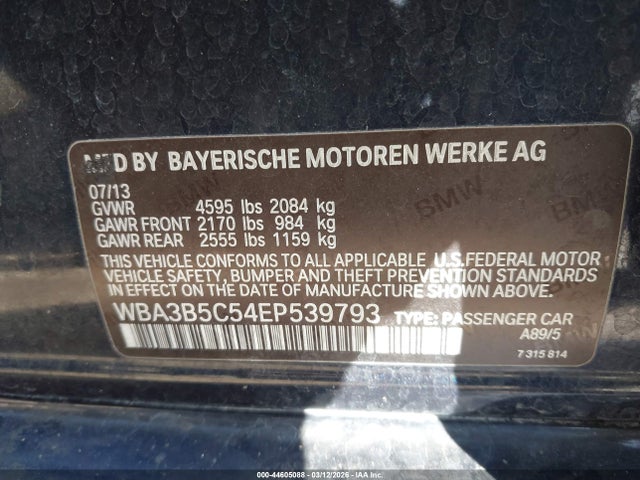 44605088 :رقم المزاد ، WBA3B5C54EP539793 vin ، 2014 Bmw 328i Xdrive مزاد بيع