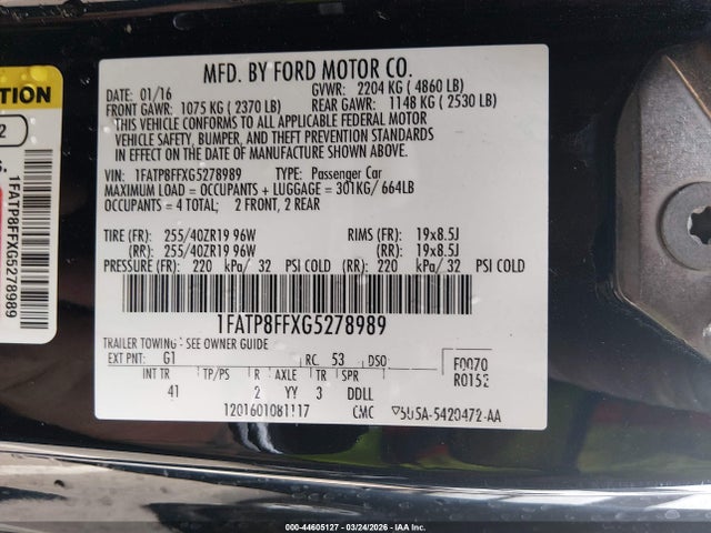 2016 FORD MUSTANG 1FATP8FFXG5278989 Photo 8
