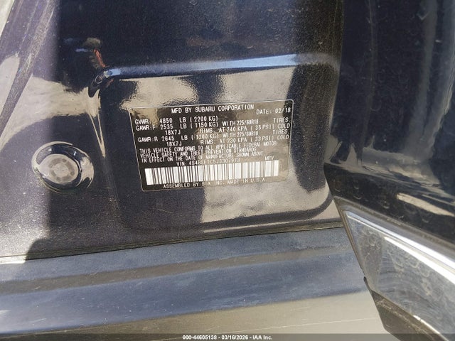 Aukcja sprzedaży 2018 Subaru Outback 3.6r Touring, vin: 4S4BSETC5J3307973, numer aukcji: 44605138