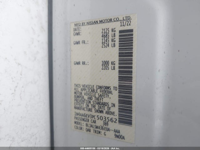 Nissan Maxima Sr Xtronic Cvt 2023 1N4AA6EV3PC503562 Image 9