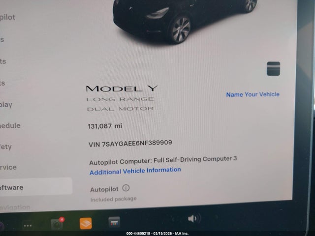 Aukcja sprzedaży 2022 Tesla Model Y Long Range Dual Motor All-wheel Drive, vin: 7SAYGAEE6NF389909, numer aukcji: 44605218
