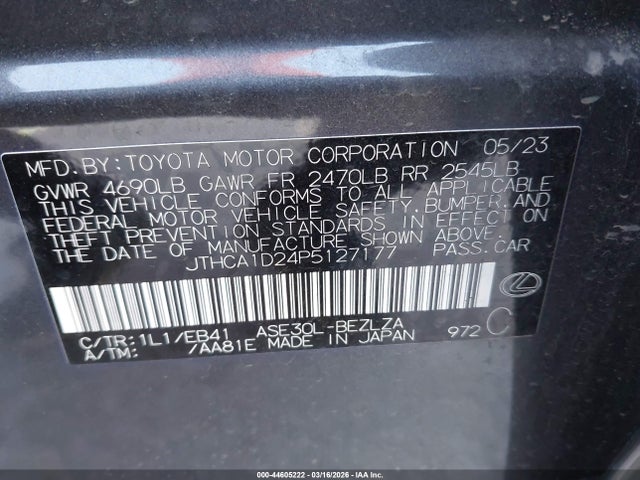 Продажа на аукционе авто 2023 Lexus Is 300, vin: JTHCA1D24P5127177, номер лота: 44605222