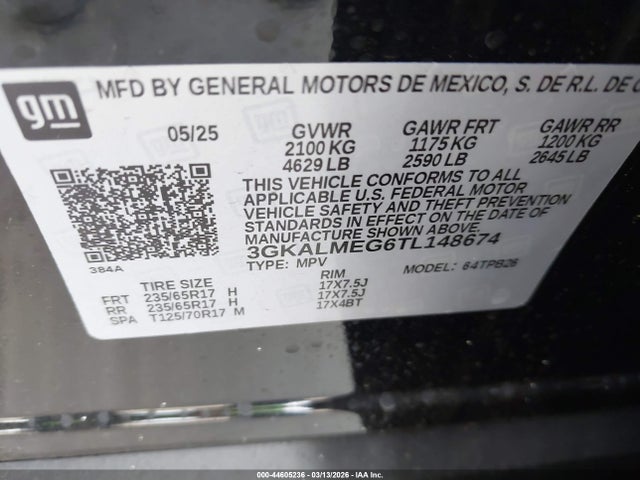 44605236 :رقم المزاد ، 3GKALMEG6TL148674 vin ، 2026 Gmc Terrain Fwd Elevation مزاد بيع