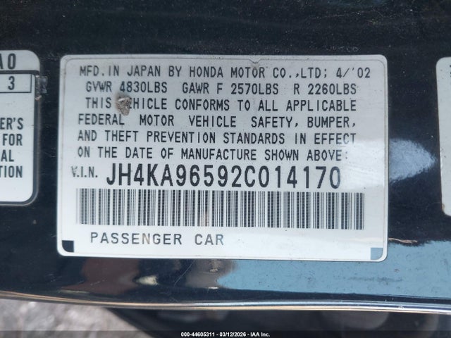 Продаж на аукціоні авто 2002 Acura Rl 3.5, vin: JH4KA96592C014170, номер лоту: 44605311
