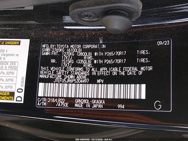 2023 TOYOTA 4RUNNER JTEFU5JR6P5304497 Photo 8