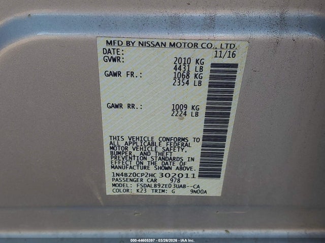 2017 NISSAN LEAF 1N4BZ0CP2HC302011 Photo 8