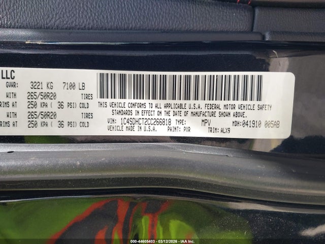 Aukcja sprzedaży 2012 Dodge Durango R/t, vin: 1C4SDHCT2CC266818, numer aukcji: 44605403