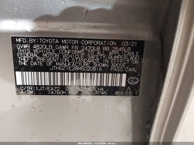 JTHGZ1E28M5020816 Lexus Is 350 F Sport