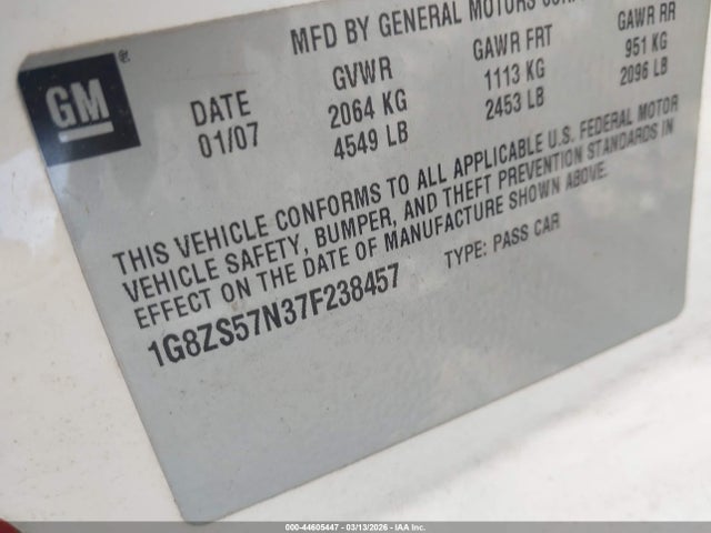 2007 SATURN AURA 1G8ZS57N37F238457 Photo 8