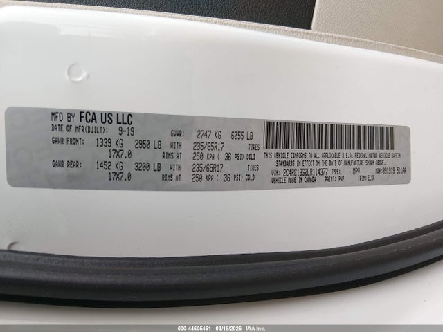 Auction sale of the 2020 Chrysler Pacifica Touring L, vin: 2C4RC1BG0LR114377, lot number: 44605451