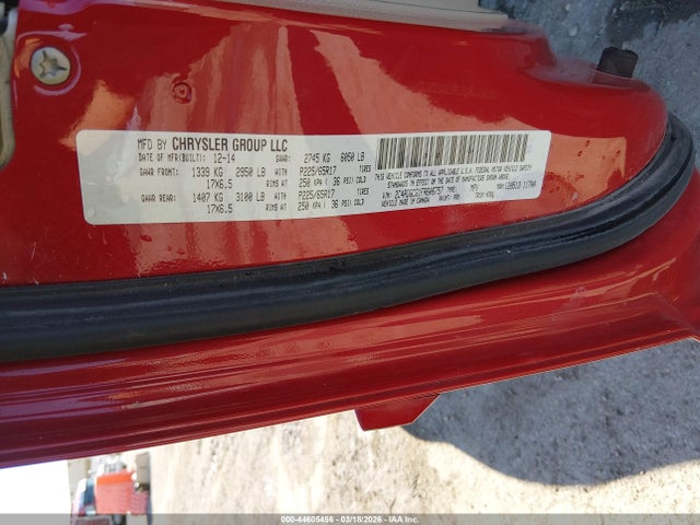 Продажа на аукционе авто 2015 Dodge Grand Caravan Sxt, vin: 2C4RDGCG1FR606757, номер лота: 44605456
