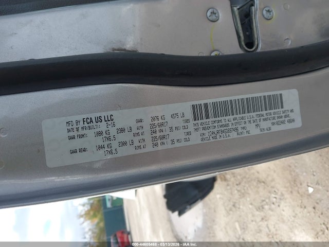 44605468 :رقم المزاد ، 1C4NJRFB4GD697496 vin ، 2016 Jeep Patriot High Altitude Edition مزاد بيع