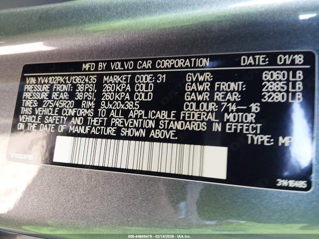YV4102PK1J1362435 Volvo Xc90 T5 Momentum
