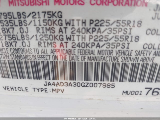 2016 MITSUBISHI OUTLANDER JA4AD3A30GZ007985 Photo 8