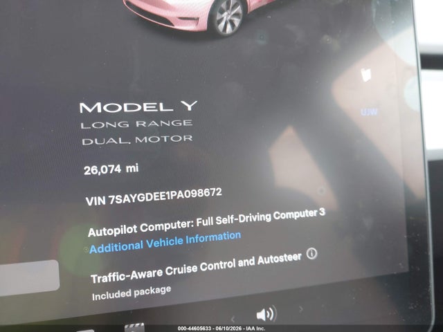 Aukcja sprzedaży 2023 Tesla Model Y Awd/long Range Dual Motor All-wheel Drive, vin: 7SAYGDEE1PA098672, numer aukcji: 44605633