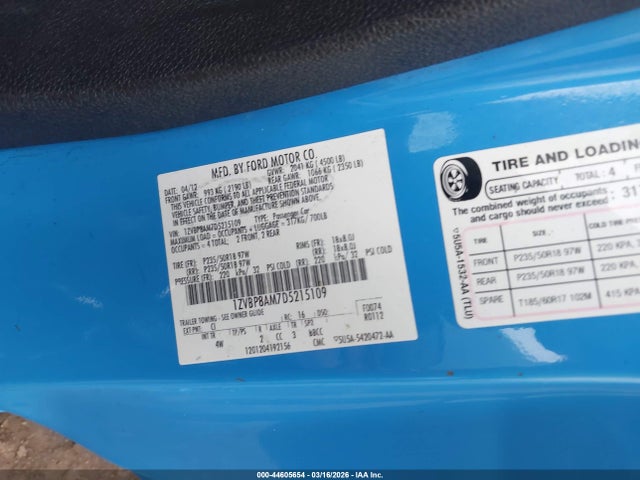 Aukcja sprzedaży 2013 Ford Mustang V6, vin: 1ZVBP8AM7D5215109, numer aukcji: 44605654