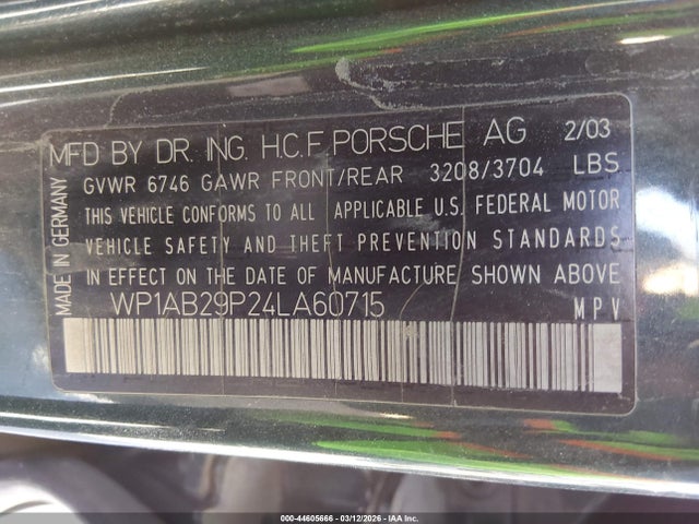 2004 PORSCHE CAYENNE WP1AB29P24LA60715 Photo 8