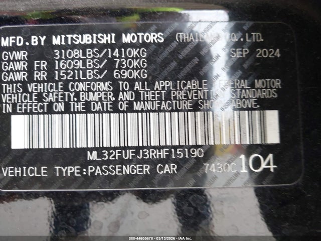 2024 MITSUBISHI MIRAGE G4 ML32FUFJ3RHF15190 Photo 8