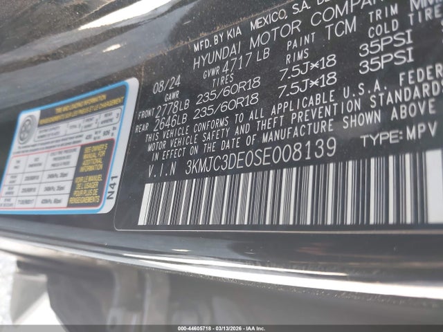 3KMJC3DE0SE008139 Hyundai Tucson Sel Convenience
