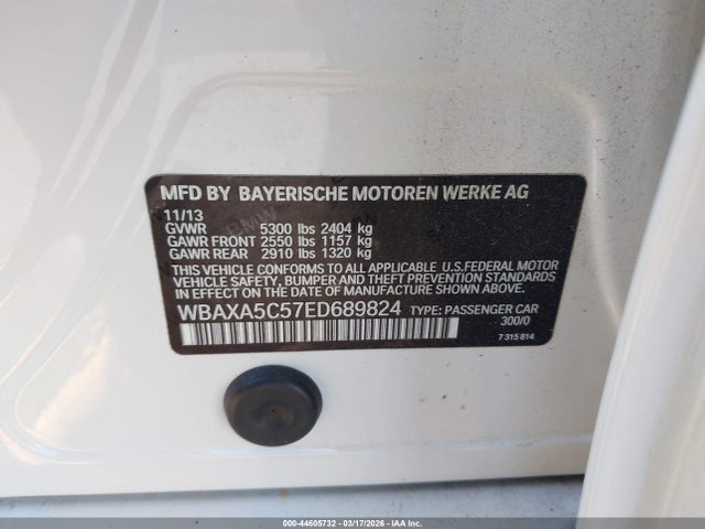 Aukcja sprzedaży 2014 Bmw 535d, vin: WBAXA5C57ED689824, numer aukcji: 44605732